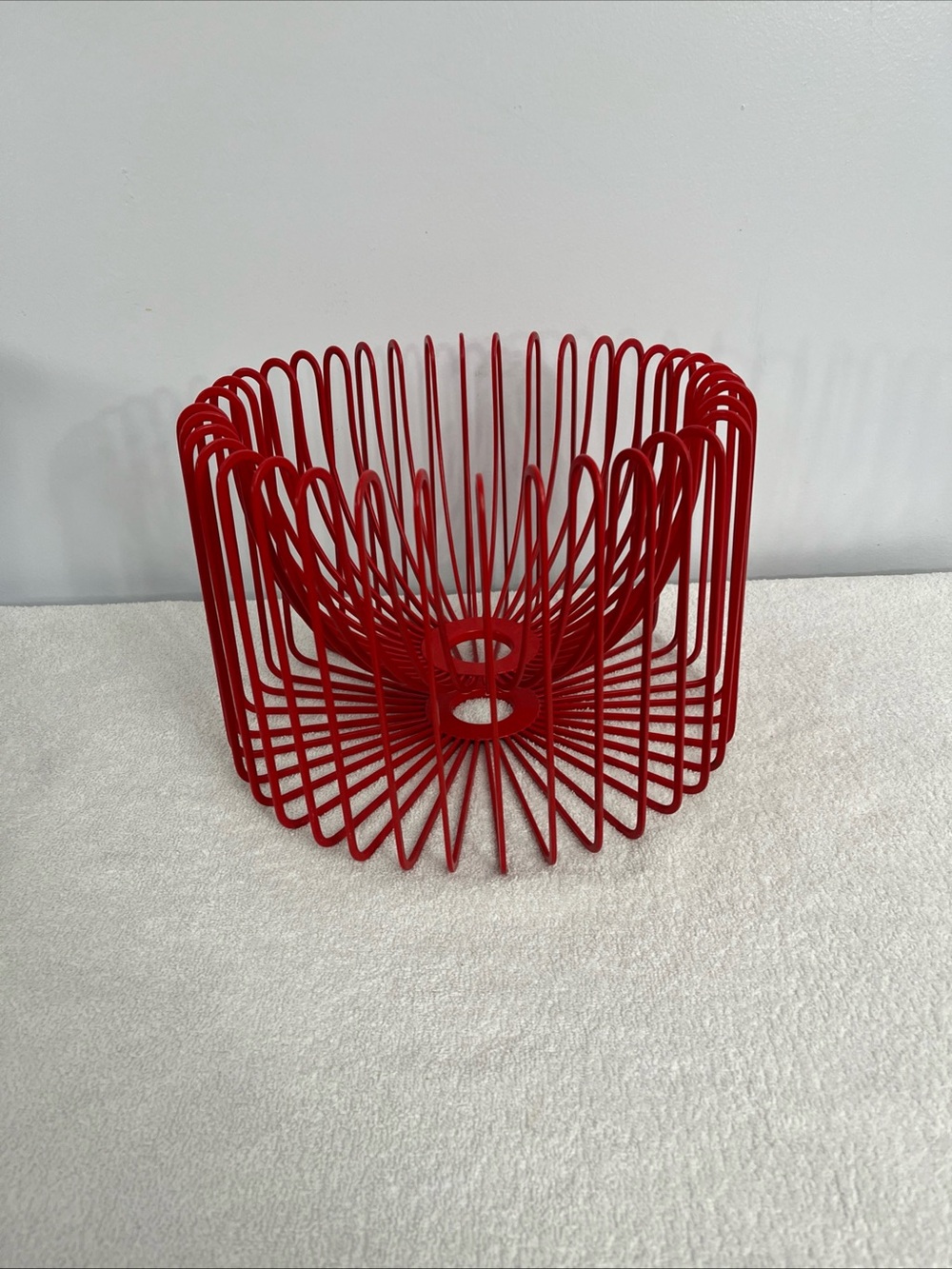 Vintage Ikea Trådig Fruit Basket – Ehlen Johansson Red Wire Bowl  1990s Rare